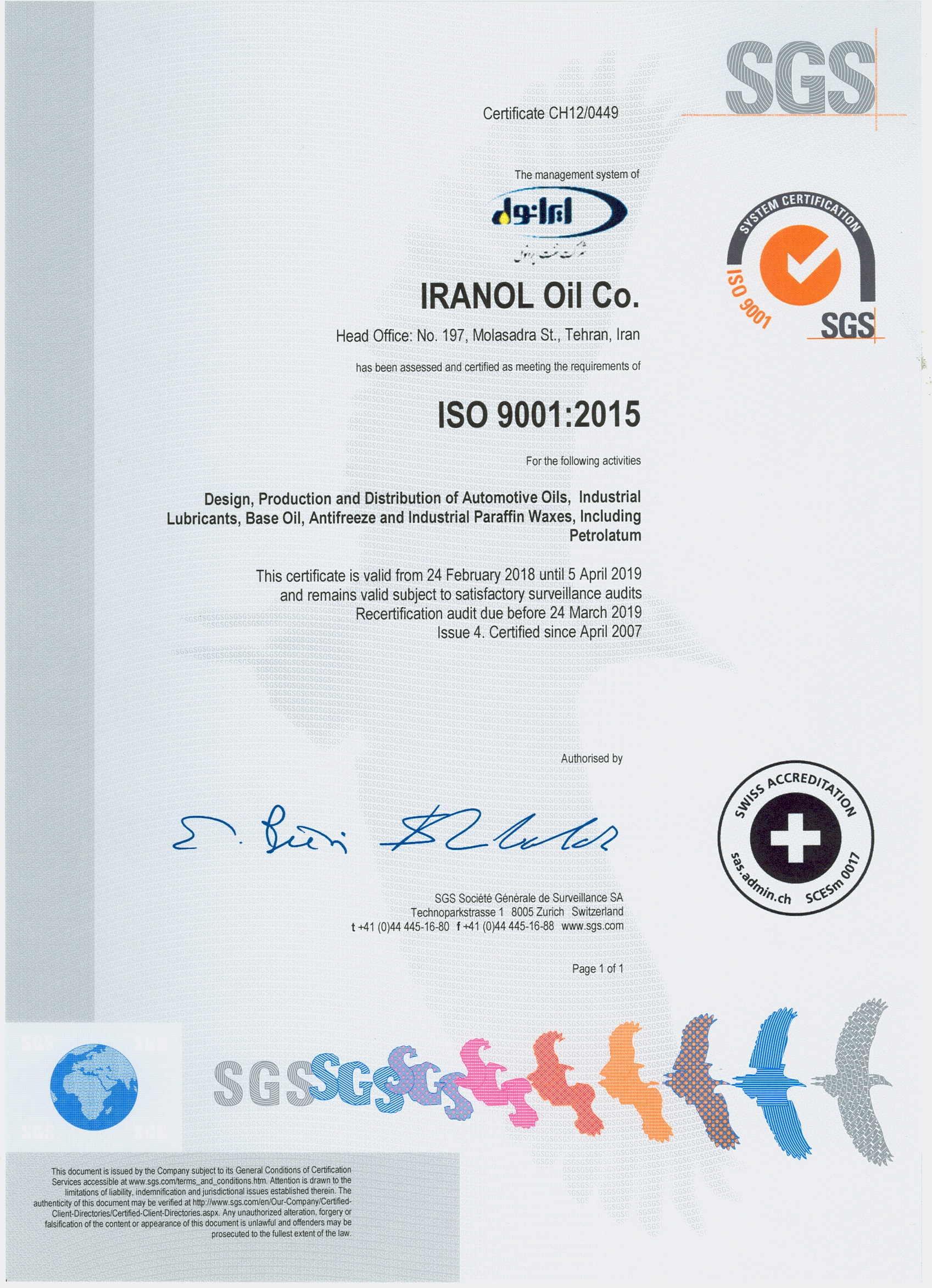 ISO 9001:2015 - SGS ISO 9001:2015 - SGS